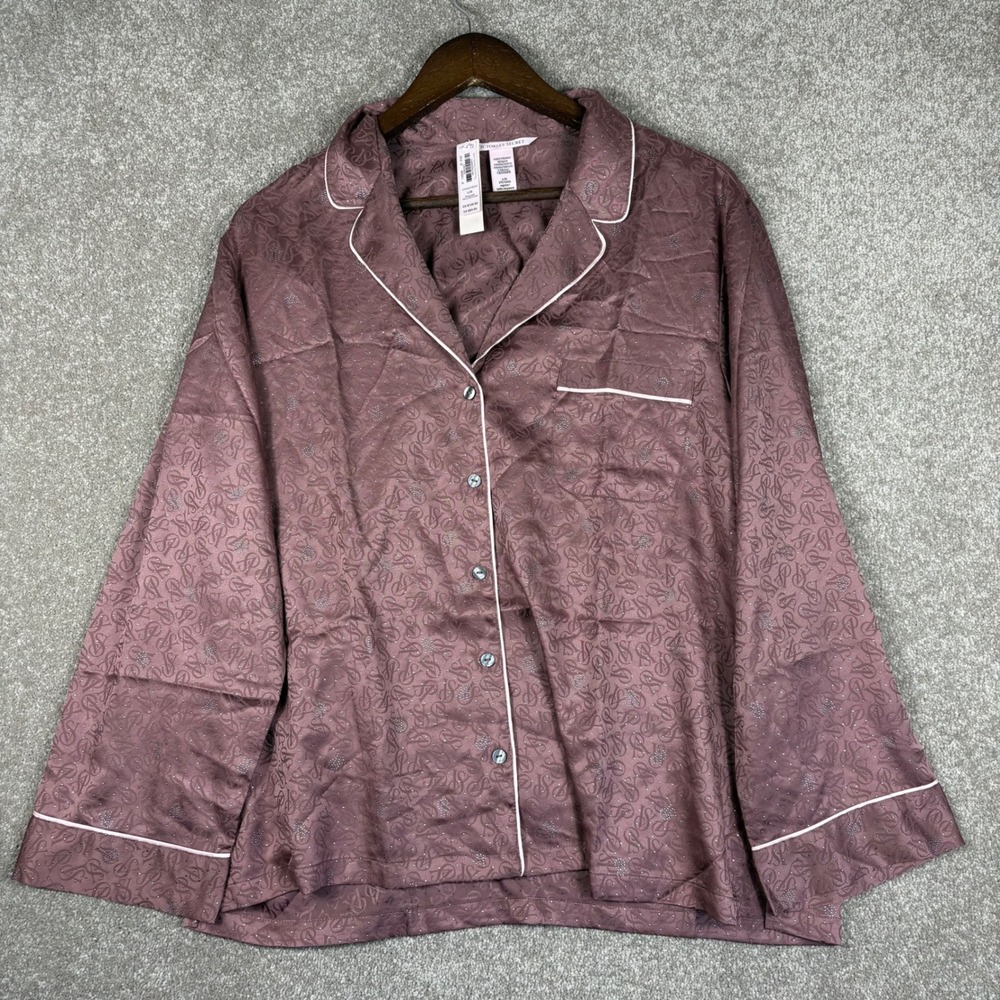 Victoria's Secret Mauve Jacquard Logo Rhinestone Pajama Set NWT Large